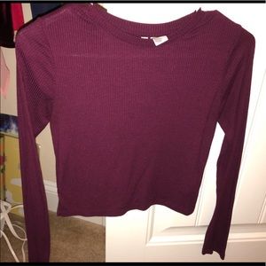 H&M’s  Purple long sleeve crop top